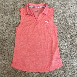 Puma Bright Coral Golf Shirt Girls Medium